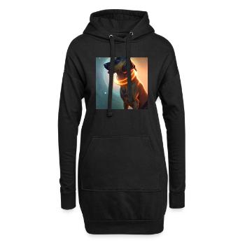 Le chien de l’univers - Sweat-shirt à capuche long Femme - noir - Devant