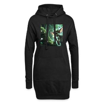 Fee im magischen Wald - Hoodie-Kleid - Schwarz - Vorne