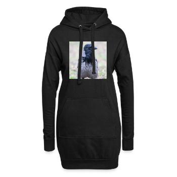Corneille de Carrion (Aaskrähe, Corvus corone) - Sweat-shirt à capuche long Femme - noir - Devant