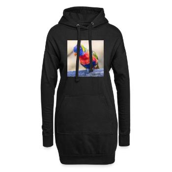 Loriquet arc-en-ciel (Allfarblori, Trichoglossus) - Sweat-shirt à capuche long Femme - noir - Devant