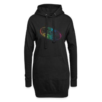 Disque vinyle DJ Cadeau - Sweat-shirt à capuche long Femme - noir - Devant