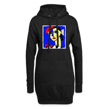 Women from paris - Sweat-shirt à capuche long Femme - noir - Devant