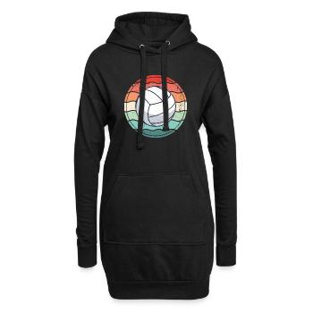 Volleyball Beachvolleyball Vintage - Hoodie-Kleid - Schwarz - Vorne