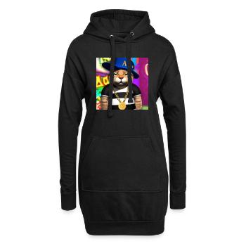 Coole Katze - KI generierte Kunst - AI Art - Hoodie-Kleid - Schwarz - Vorne