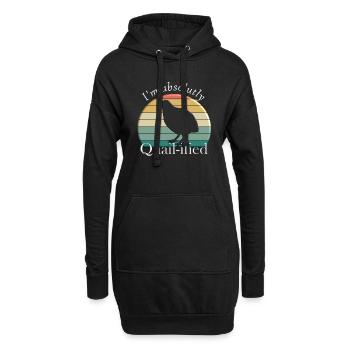 Quail-ified - Hoodie-Kleid - Schwarz - Vorne
