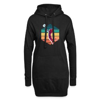 Volleyball Frau Silhouette - Hoodie-Kleid - Schwarz - Vorne