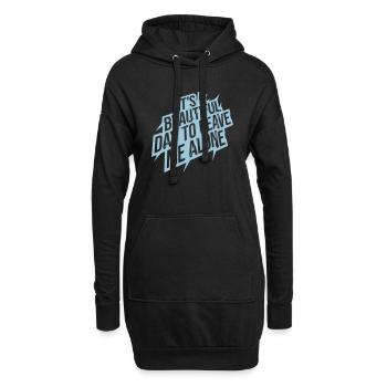 leave me alone day - Hoodie-Kleid - Schwarz - Vorne