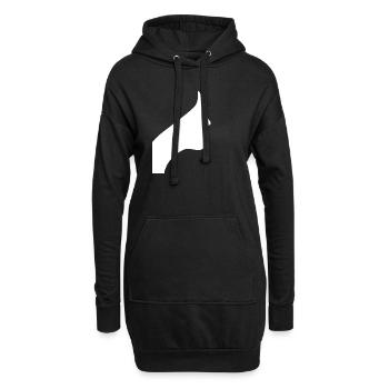 Femme en blanc - Sweat-shirt à capuche long Femme - noir - Devant
