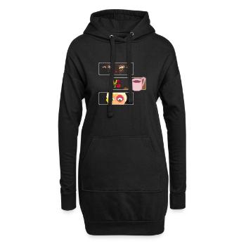 DIE NEUGIER - Hoodie-Kleid - Schwarz - Vorne