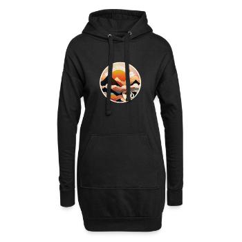 Coffee with a Stunning Mountain Scene - Hoodie-Kleid - Schwarz - Vorne