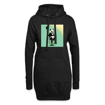 Panda élégante sur le monocycle c - Sweat-shirt à capuche long Femme - noir - Devant