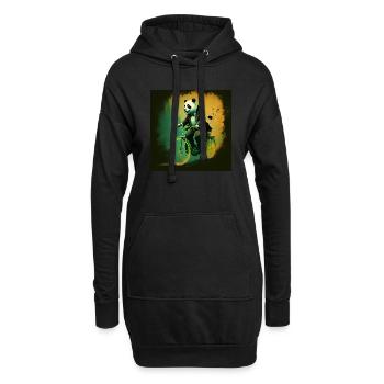 Panda élégant sur le vélo 7 - Sweat-shirt à capuche long Femme - noir - Devant