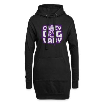 crazy dog lady Zitat - Hoodie-Kleid - Schwarz - Vorne