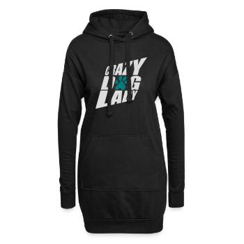 crazy dog lady Zitat - Hoodie-Kleid - Schwarz - Vorne