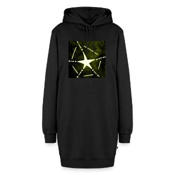 GELBER AUFERSTEHUNGSSTERN - Hoodie-Kleid - Schwarz - Vorne - AI Model Female 172 light (172cm)