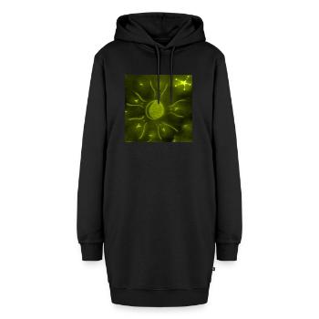 GELBER STERNENMOND - Hoodie-Kleid - Schwarz - Vorne - AI Model Female 172 light (172cm)