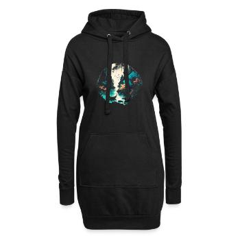 Grotte et rivière - Aquarelle - Sweat-shirt à capuche long Femme - noir - Devant