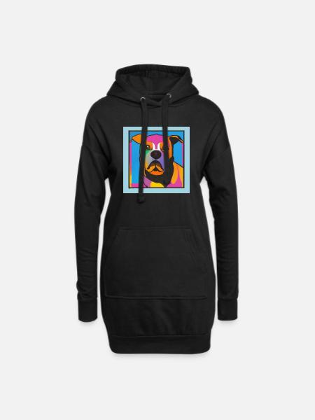 Bulldog dog - Hoodie Dress - black