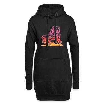 Rollerblades Rollerblade Skates Rollschuhe Retro - Hoodie-Kleid - Schwarz - Vorne