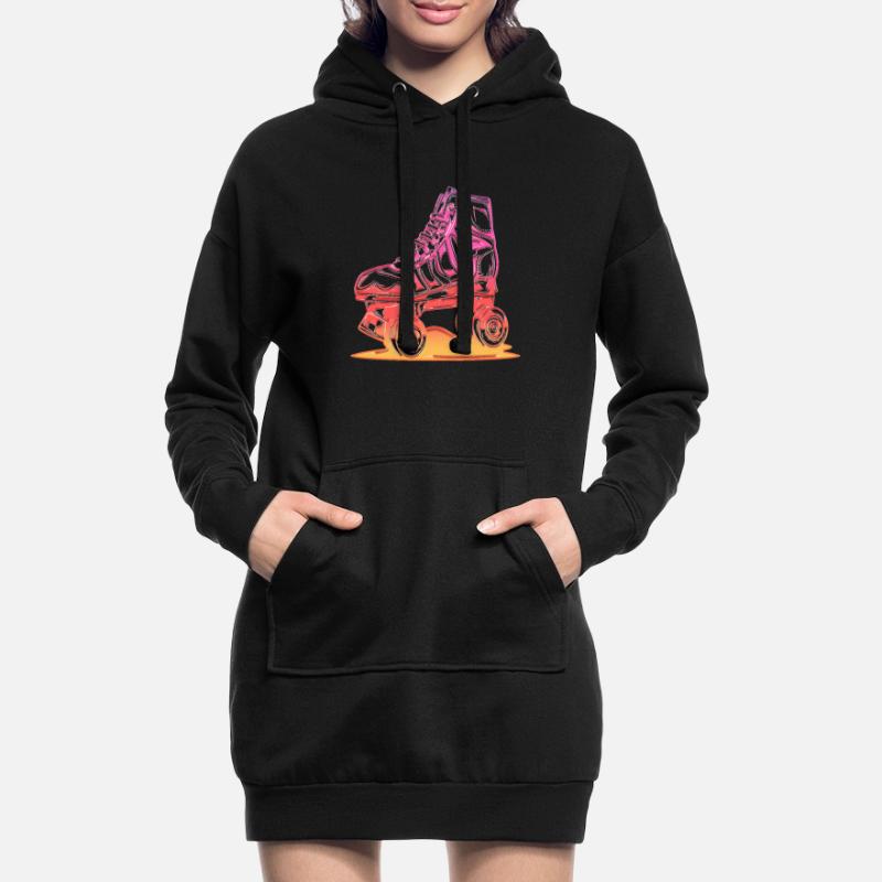 rollerblades rollerblade skates rollerskates retro Hoodie Dress