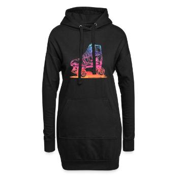 Rollerblades Rollerblade Skates Rollschuhe Retro - Hoodie-Kleid - Schwarz - Vorne