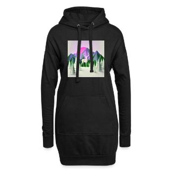 beautiful winter landscape, origami - Hoodie-Kleid - Schwarz - Vorne