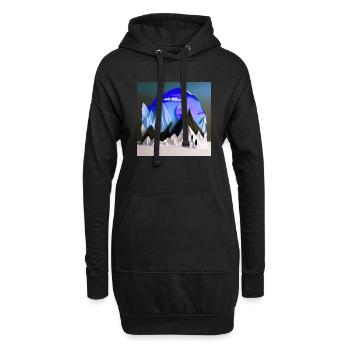 beautiful winter landscape, origami - Hoodie-Kleid - Schwarz - Vorne