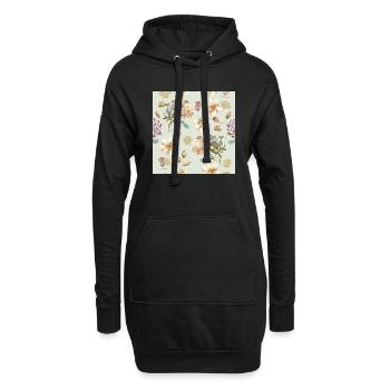 Floral Design 4 - Hoodie-Kleid - Schwarz - Vorne
