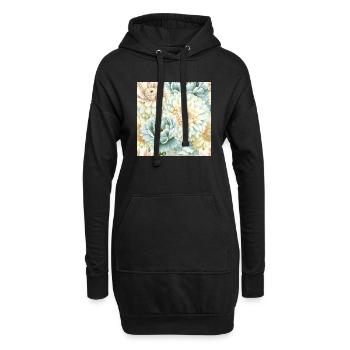 Floral Design 3 - Hoodie-Kleid - Schwarz - Vorne
