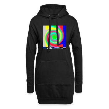 SMPTE-Farbbalken | TV-Farbtestbalken | Bleib dran - Hoodie-Kleid - Schwarz - Vorne