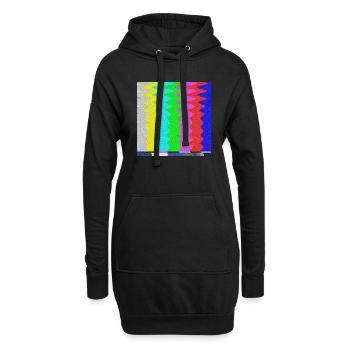 SMPTE-Farbbalken | TV-Farbtestbalken | Bleib dran - Hoodie-Kleid - Schwarz - Vorne