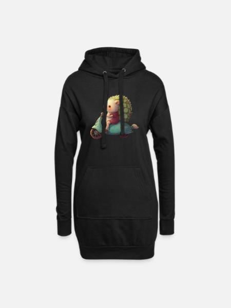 Igelroller - Hoodie-Kleid - Schwarz