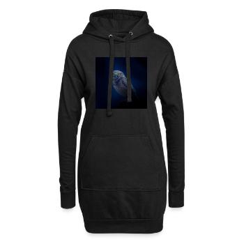 hibou chouette - Sweat-shirt à capuche long Femme - noir - Devant