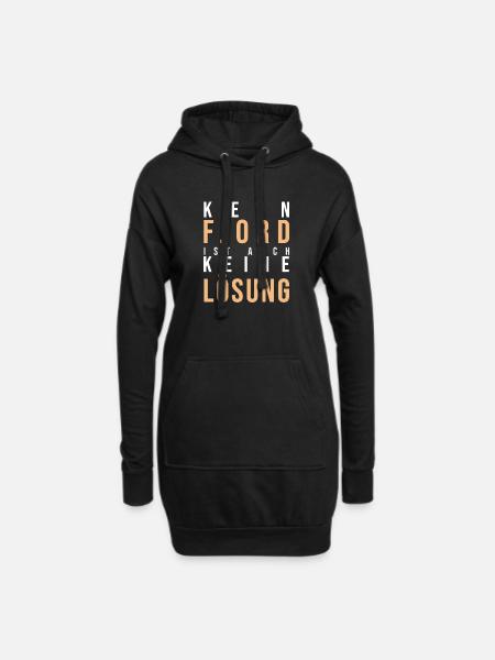 Kein Fjord keine Lösung - Hoodie-Kleid - Schwarz