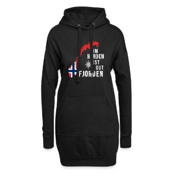im Norden ist gut Fjorden 2 - Hoodie-Kleid - Schwarz - Vorne