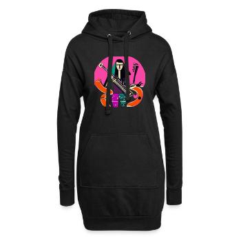 Fille de la musique - Sweat-shirt à capuche long Femme - noir - Devant