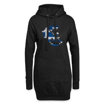 Griechenland in der Form des Landes - Hoodie-Kleid - Schwarz - Vorne