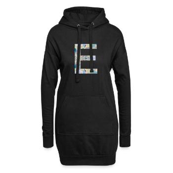 Lettre E en mandala - Sweat-shirt à capuche long Femme - noir - Devant