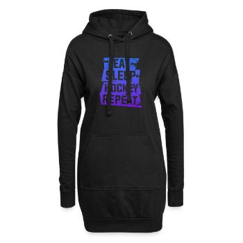 Manger dormir Hockey Répéter - Sweat-shirt à capuche long Femme - noir - Devant