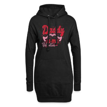 Papa est mon Valentin - Sweat-shirt à capuche long Femme - noir - Devant