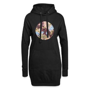 Relief Nummer 9 - Hoodie-Kleid - Schwarz - Vorne