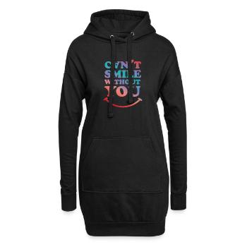 Can't smile without you - Hoodie-Kleid - Schwarz - Vorne