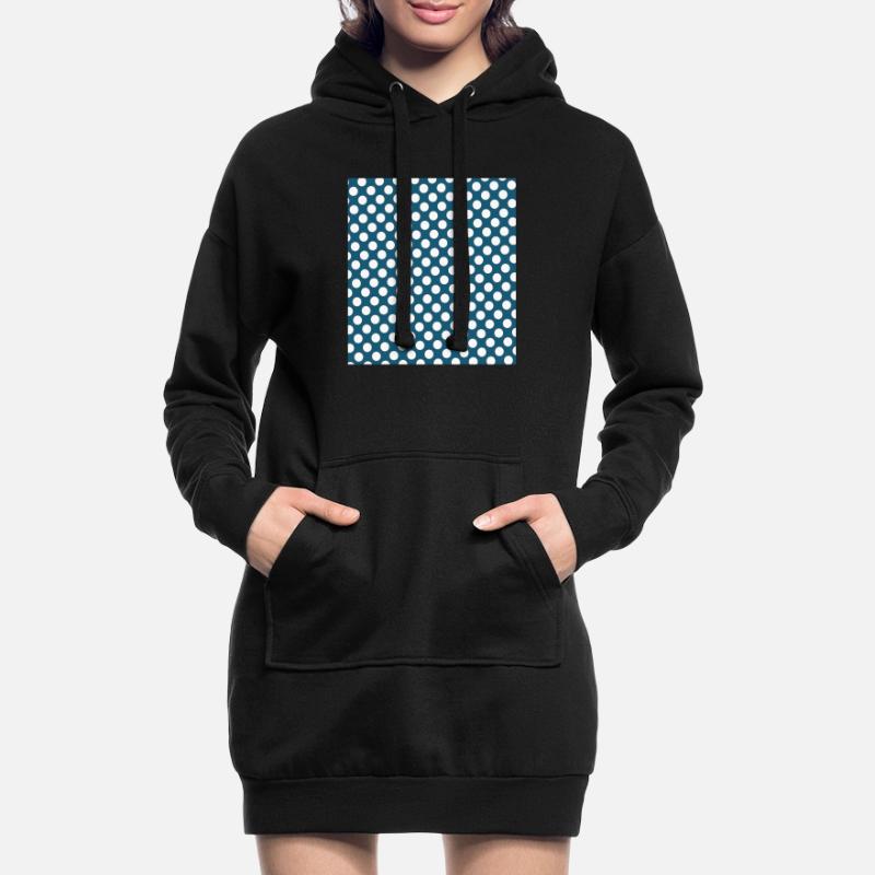 Polka dot blue background dot pattern blue white Hoodie Dress