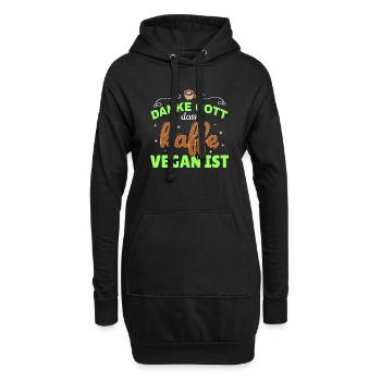 Kaffee Veganer Spruch T-shirt Koffein Geschenk - Hoodie-Kleid - Schwarz - Vorne