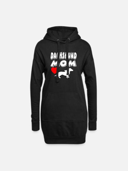 Dackel - Hoodie-Kleid - Schwarz