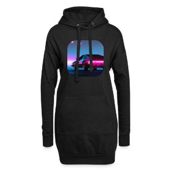 Retour aux années 80 | Synthwave - Sweat-shirt à capuche long Femme - noir - Devant