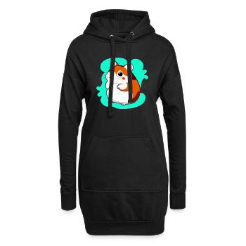 Mignon Dessin Animé Hamster Love Pet 13 - Sweat-shirt à capuche long Femme - noir - Devant