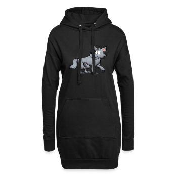 Grey Wolf - Hoodie Dress - black - Front