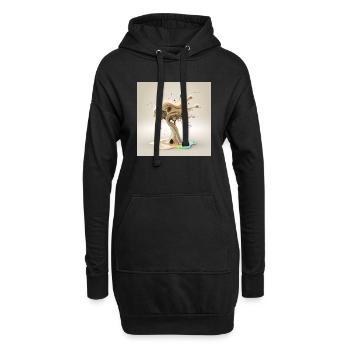 Schmelzwelle - Hoodie-Kleid - Schwarz - Vorne
