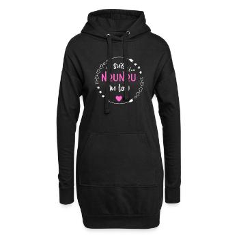 Je suis une nounou au top - Sweat-shirt à capuche long Femme - noir - Devant